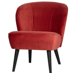 Retro Samtsessel in Rot & Schwarz - Dumarkus