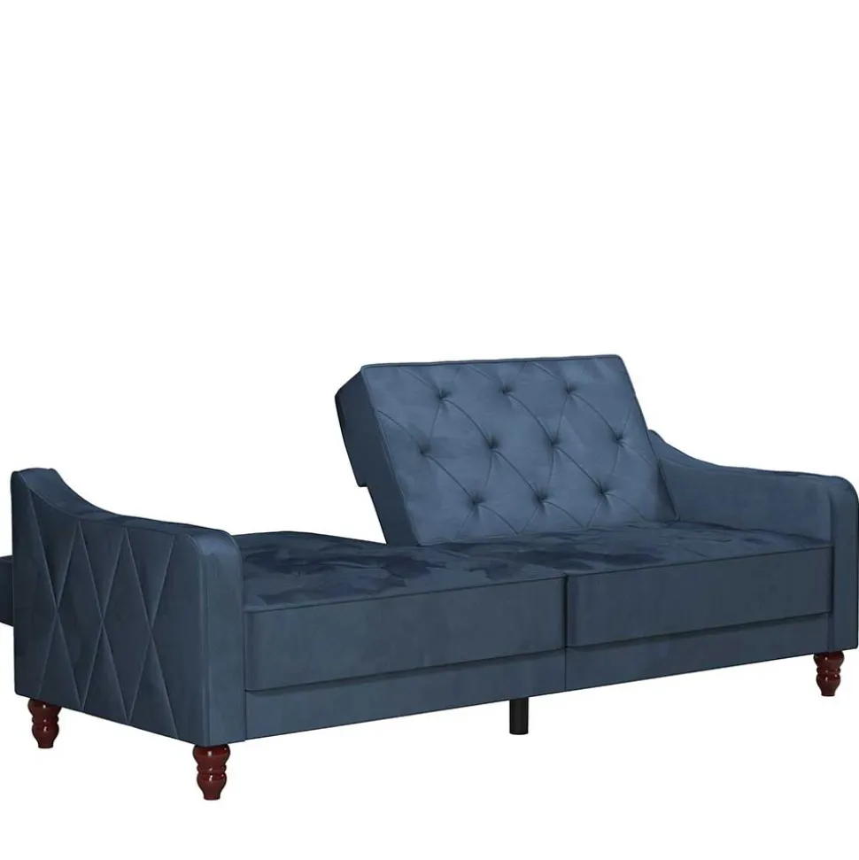 Retro Schlafsofa in Blau und Nussbaum Braun - Ziovarica