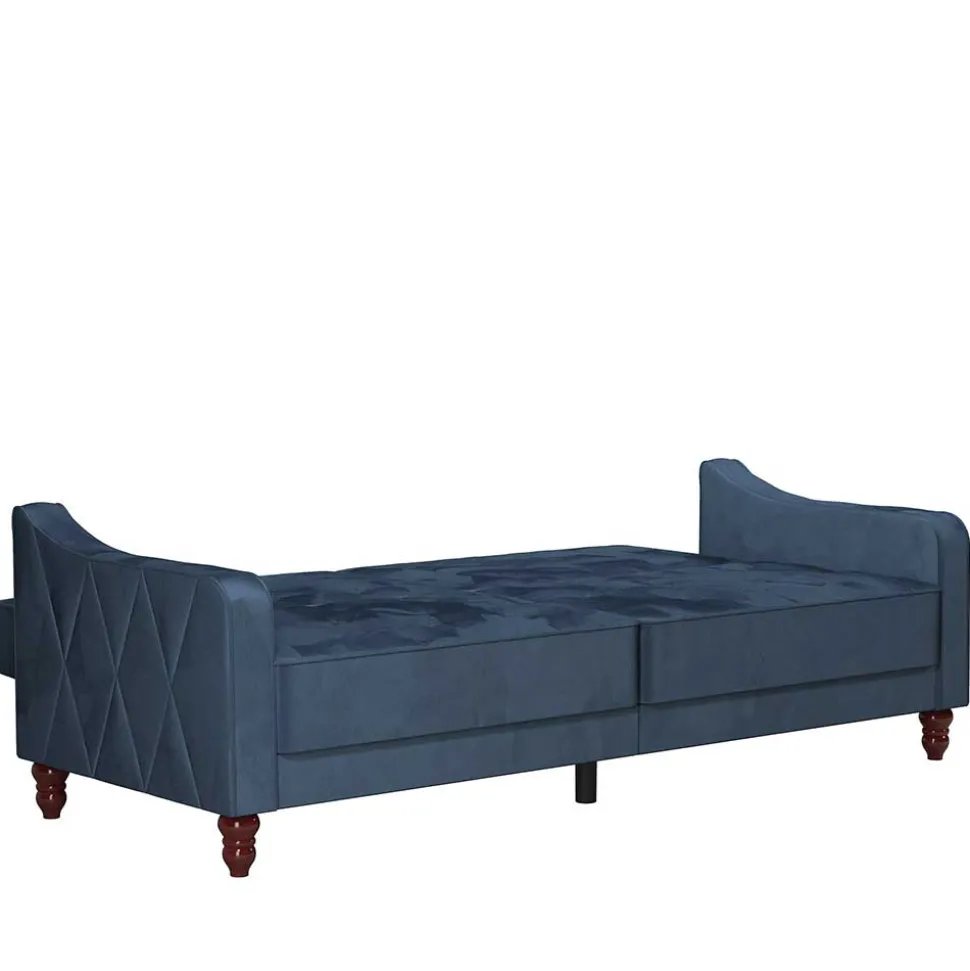 Retro Schlafsofa in Blau und Nussbaum Braun - Ziovarica
