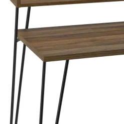 Retro Schreibtisch in Walnuss Optik & Schwarz - Filumenta