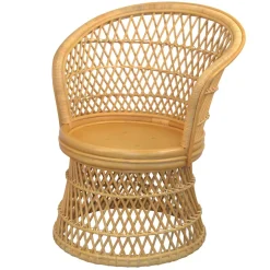 Retro Sessel aus Geflecht Rattan Natur - Garzone