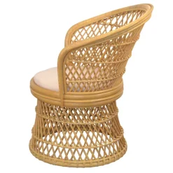Retro Sessel aus Geflecht Rattan Natur - Garzone