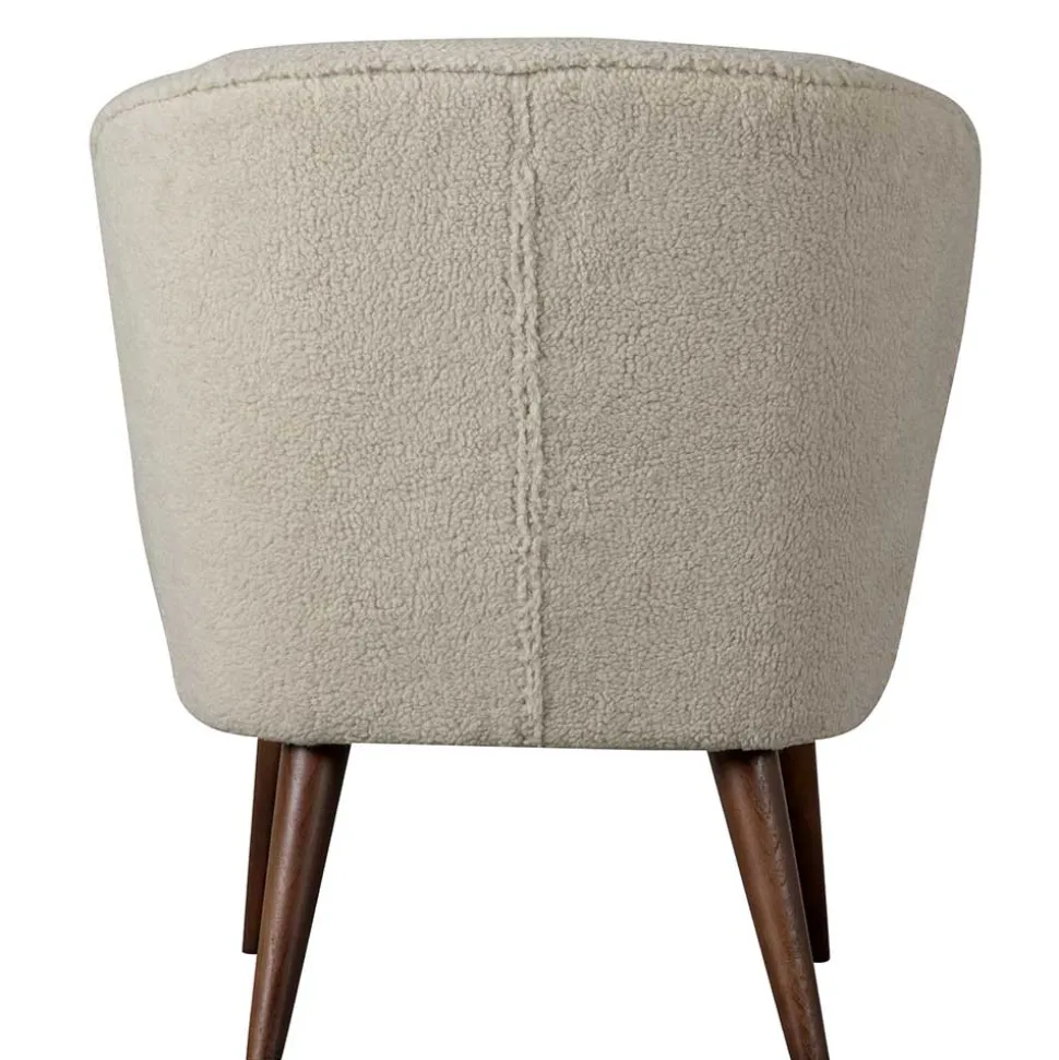 Retro Sessel aus Webplüsch in Off-White - Phinia