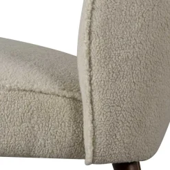 Retro Sessel aus Webplüsch in Off-White - Phinia