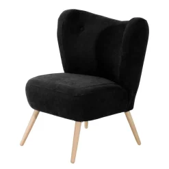 Retro Sessel in Schwarz Velours - Kerou