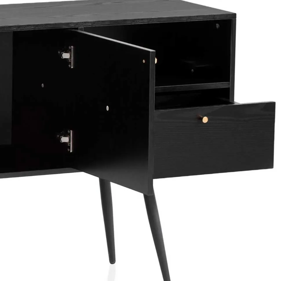 Retro Sideboard in Schwarz - Flair
