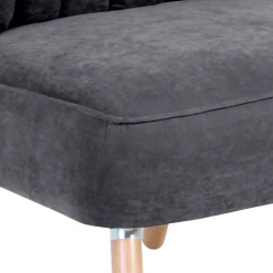 Retro Style Sessel in Anthrazit Velours - Valentino