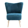 Retro Style Wohnzimmersessel in Petrol Velours - Etura