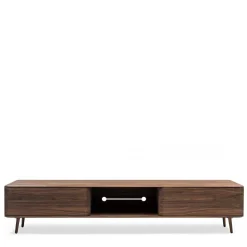 Retro TV Element aus Nussbaum Massivholz - Rivossa