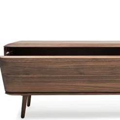 Retro TV Element aus Nussbaum Massivholz - Rivossa