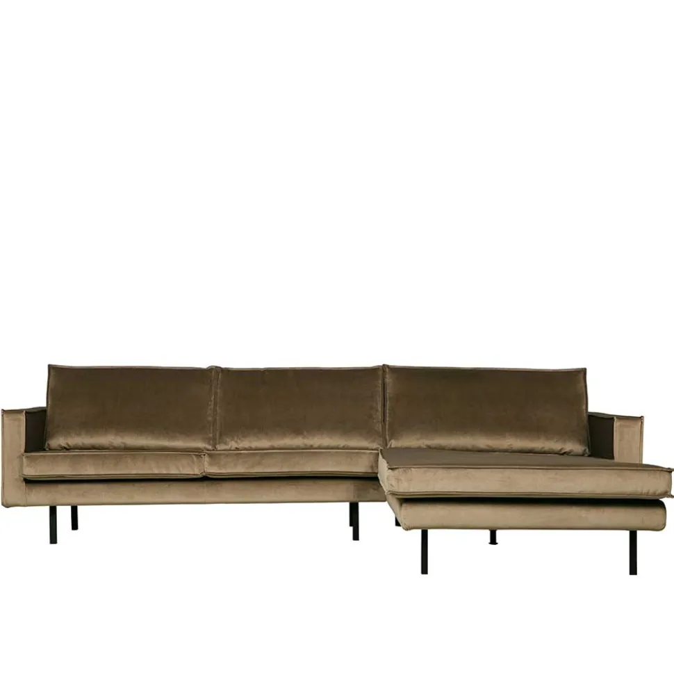 Retro Velvet Ecksofa in Taupe - Museo