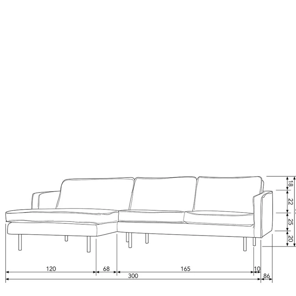 Retro Velvet Ecksofa in Taupe - Museo