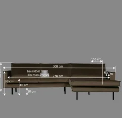 Retro Velvet Ecksofa in Taupe - Museo