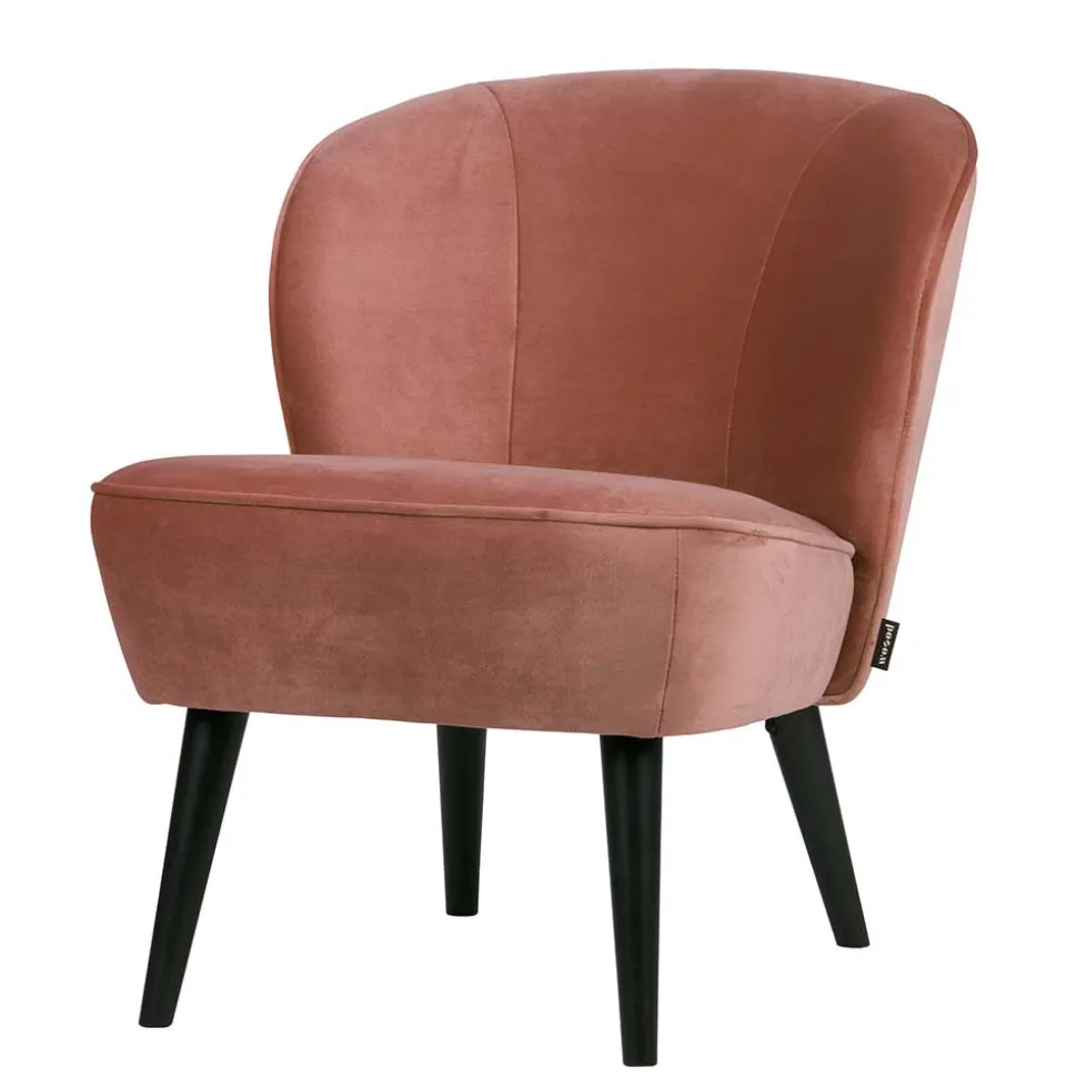 Retro Vintage Sessel in Altrosa Samt - Ventura