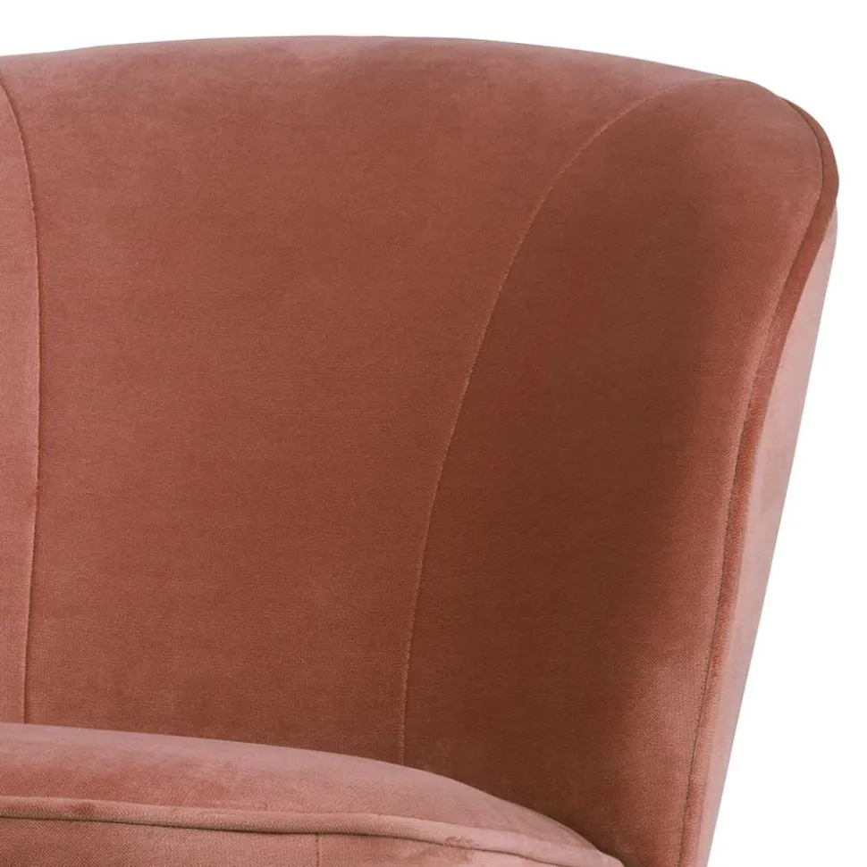 Retro Vintage Sessel in Altrosa Samt - Ventura