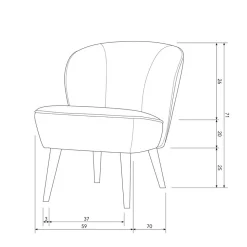 Retro Vintage Sessel in Altrosa Samt - Ventura