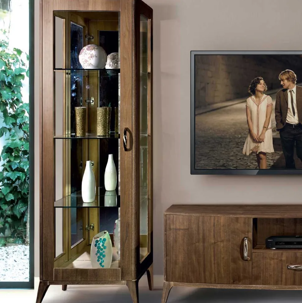 Retro Wohnwandd in Nussbaum - Gralaz (dreiteilig)