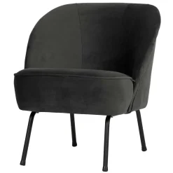 Retrosessel in Schwarz mit Samtbezug - Betty