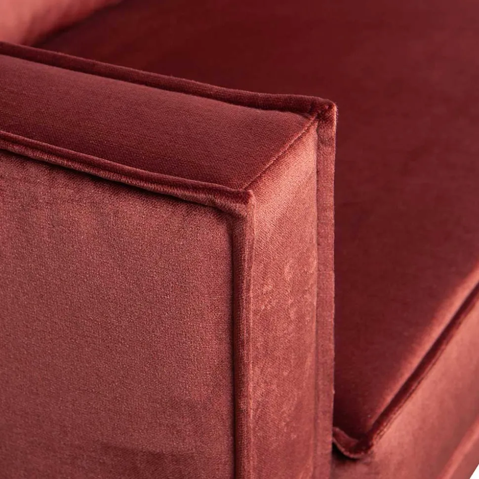 Retrosofa in L-Form in Kastanienbraun - Enzing