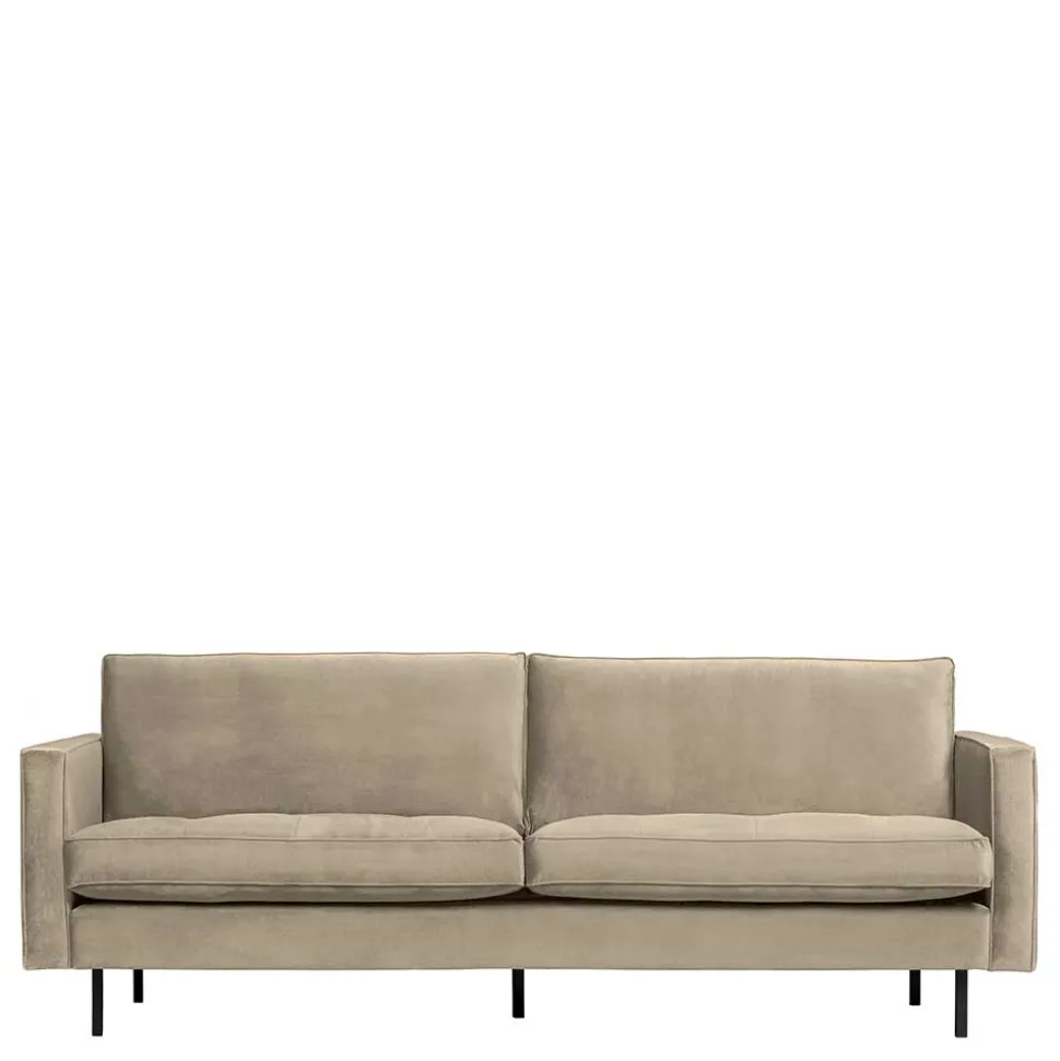 Retrosofa mit drei Sitzplätzen in Khaki - Afeiro