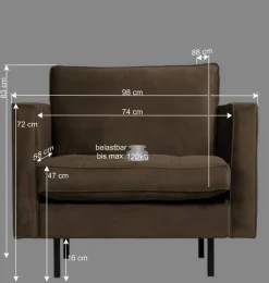 Retrostil Samtsessel in Honigfarben - Saguan I