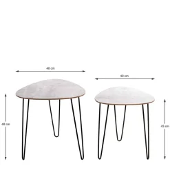 Retrostil Zweisatztisch Set - Luoretta (zweiteilig)