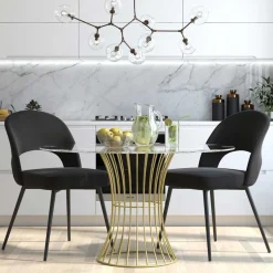 Retrostuhl in Schwarz Samt - Magan