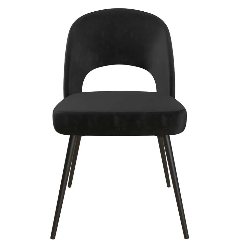 Retrostuhl in Schwarz Samt - Magan