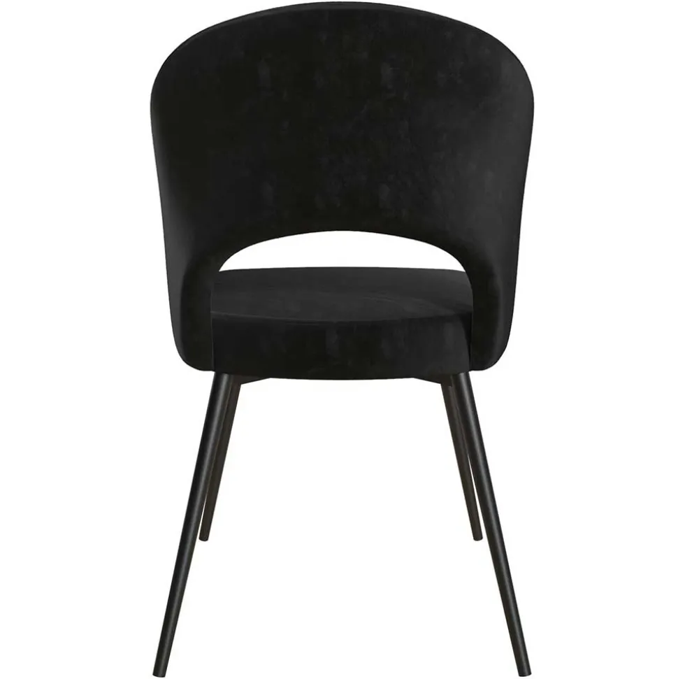 Retrostuhl in Schwarz Samt - Magan