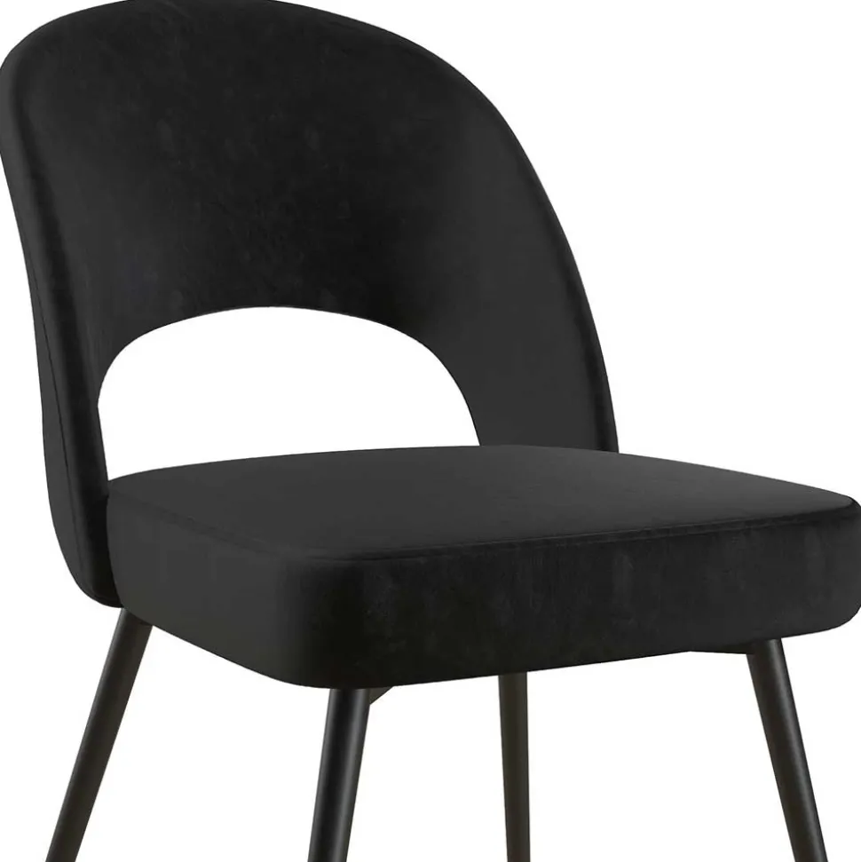 Retrostuhl in Schwarz Samt - Magan