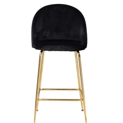 Retrostyle Barstuhl in Schwarz und Gold - Chiosma (2er Set)