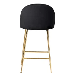 Retrostyle Barstuhl in Schwarz und Gold - Chiosma (2er Set)