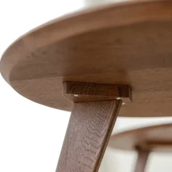 Retro-Wohnzimmertisch aus braun geöltem Eichenholz - Borganel