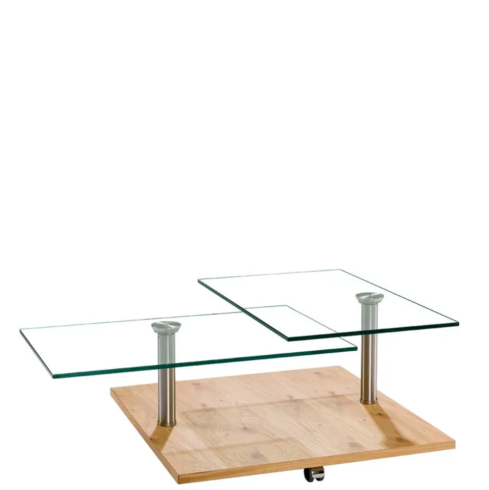 Rollbarer Sofatisch mit Glasplatten - Borgetto
