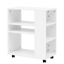 Rollbares Regal in Weiß beschichtet - Arletta