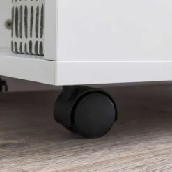 Rollbares Regal in Weiß beschichtet - Arletta