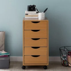 Rollcontainer mit 5 Schubladen in Buche - Livisica