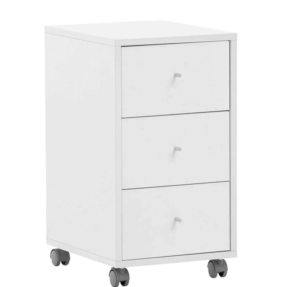 Rollcontainer mit drei Schubladen in Weiß - Empire