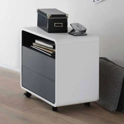 Rollcontainer Mondsieur in Weiß Anthrazit