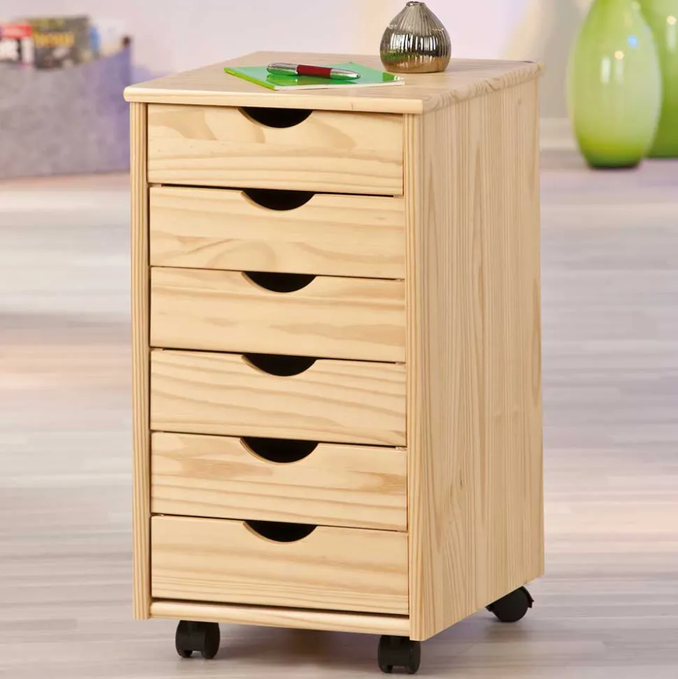 Rollcontainer Nabrosia aus Kiefer Massivholz