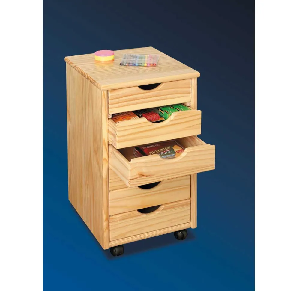 Rollcontainer Nabrosia aus Kiefer Massivholz