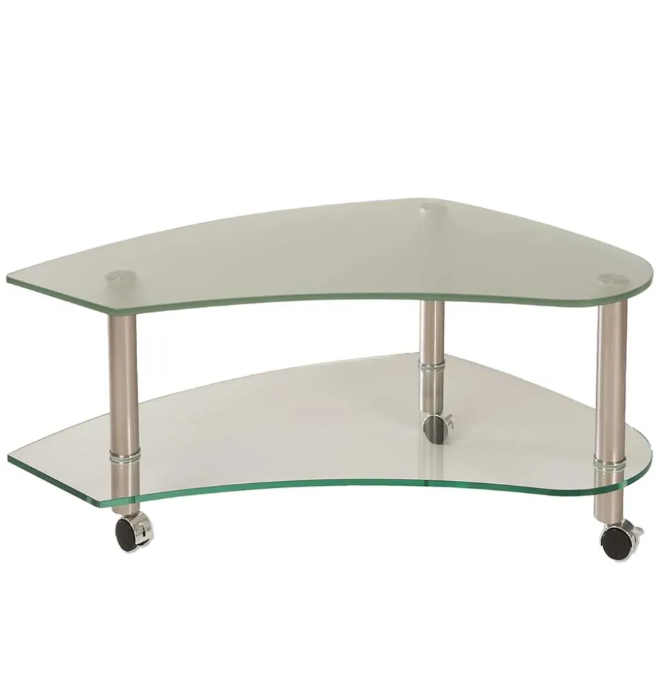 Rollen Couchtisch Locondra mit Glasplatte