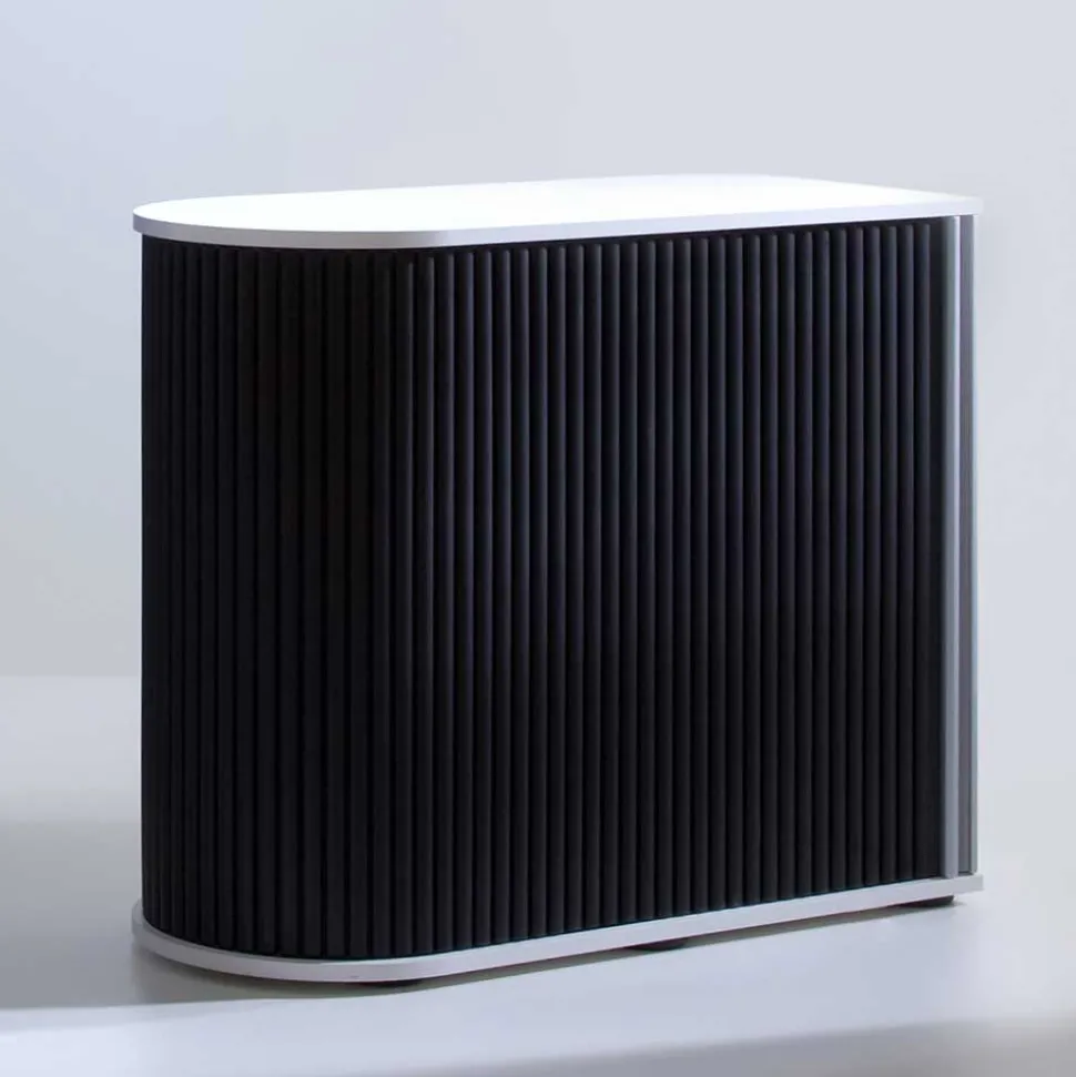 Rolloschrank Laromain in Schwarz und Weiß