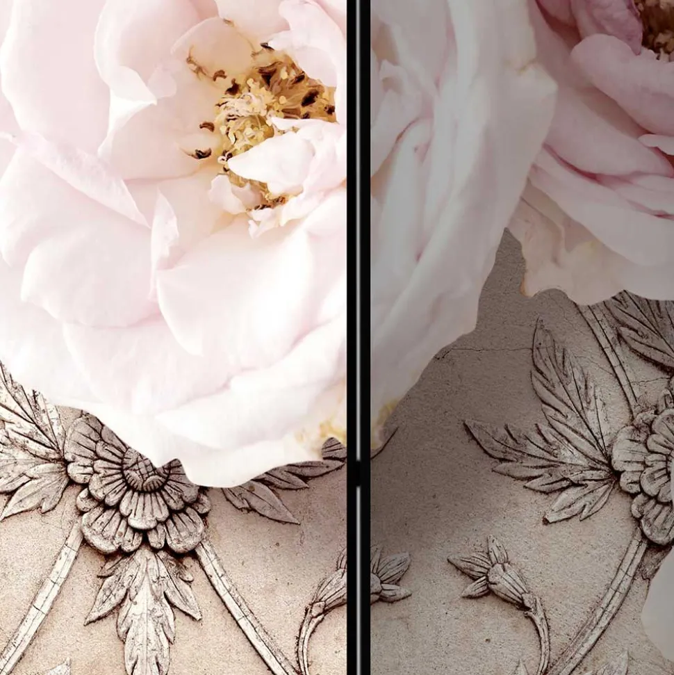 Romantisch bedruckter Paravent mit Blüten Motiv - Benns