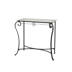 Romantischer Metall Konsolentisch Cizio mit Glasplatte