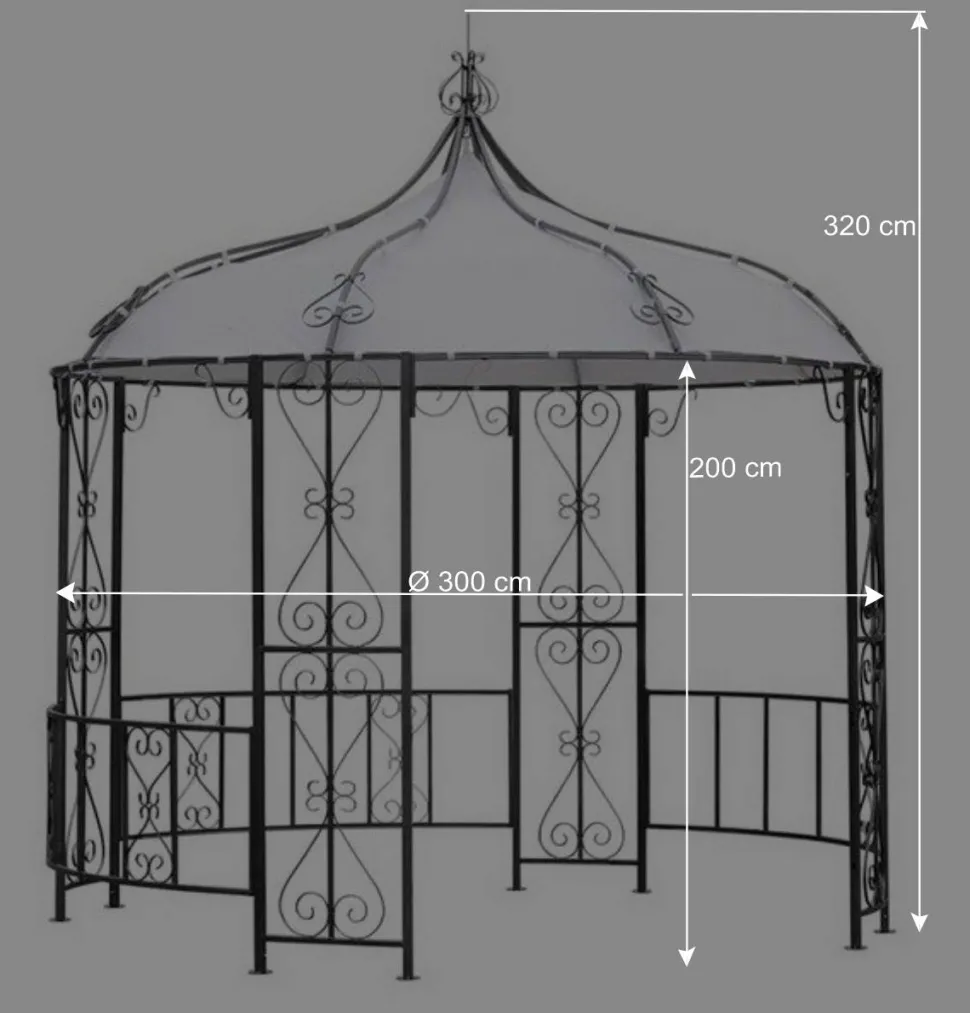 Romantischer Pavillon Javirella in Rund 300 cm