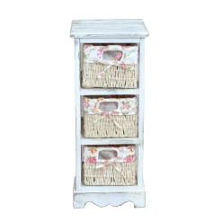 Romantisches Regal mit 3 Körben Fortiguno in Weiß