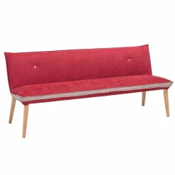 Rote Esszimmerbank mit Rückenlehne Laudion & Massivholz Eiche