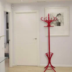 Roter Garderobenständer mit Schirmhalter - Taclas