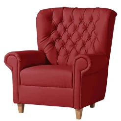 Roter Kunstleder Sessel im Chesterfield Look - Swan